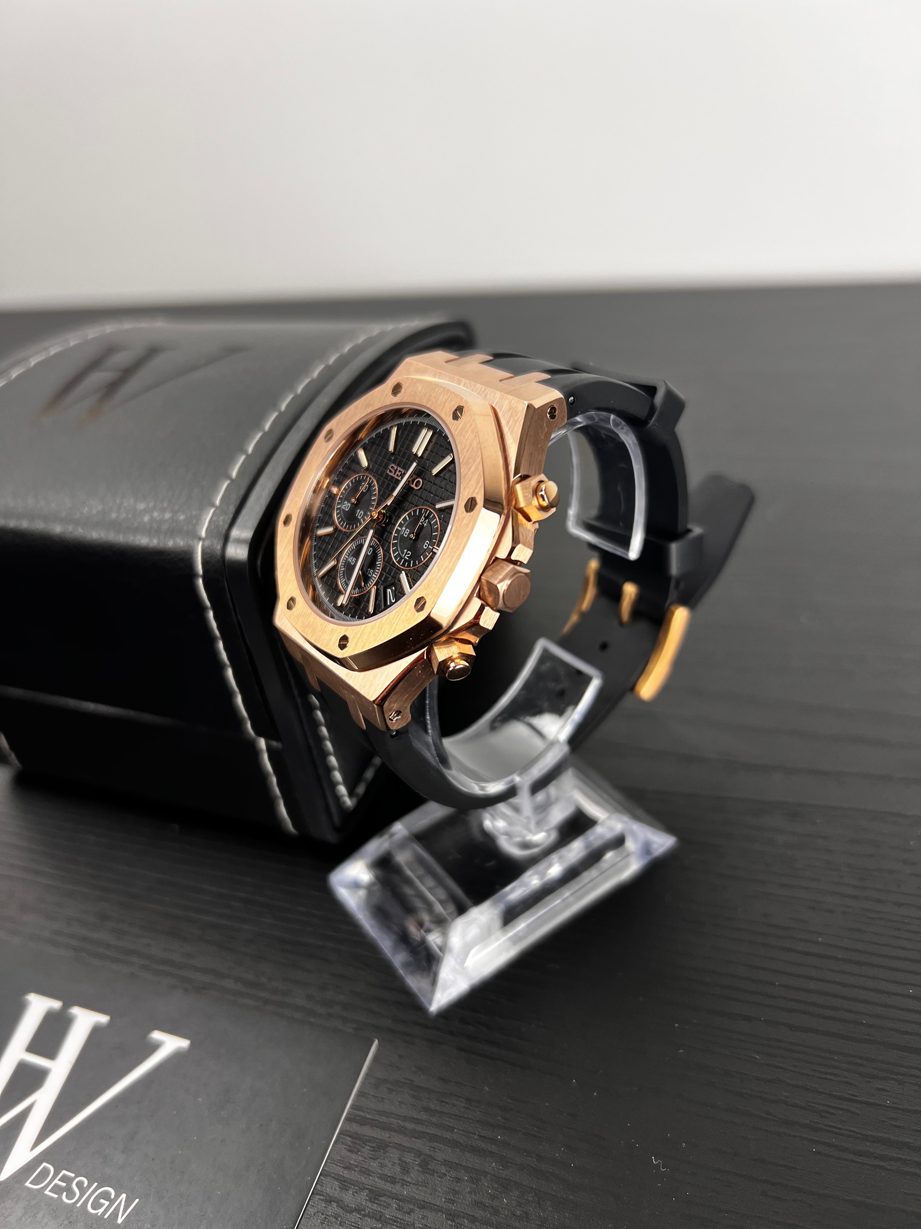 Royal Seikoak Chrono Rose Gold Black | HW Design