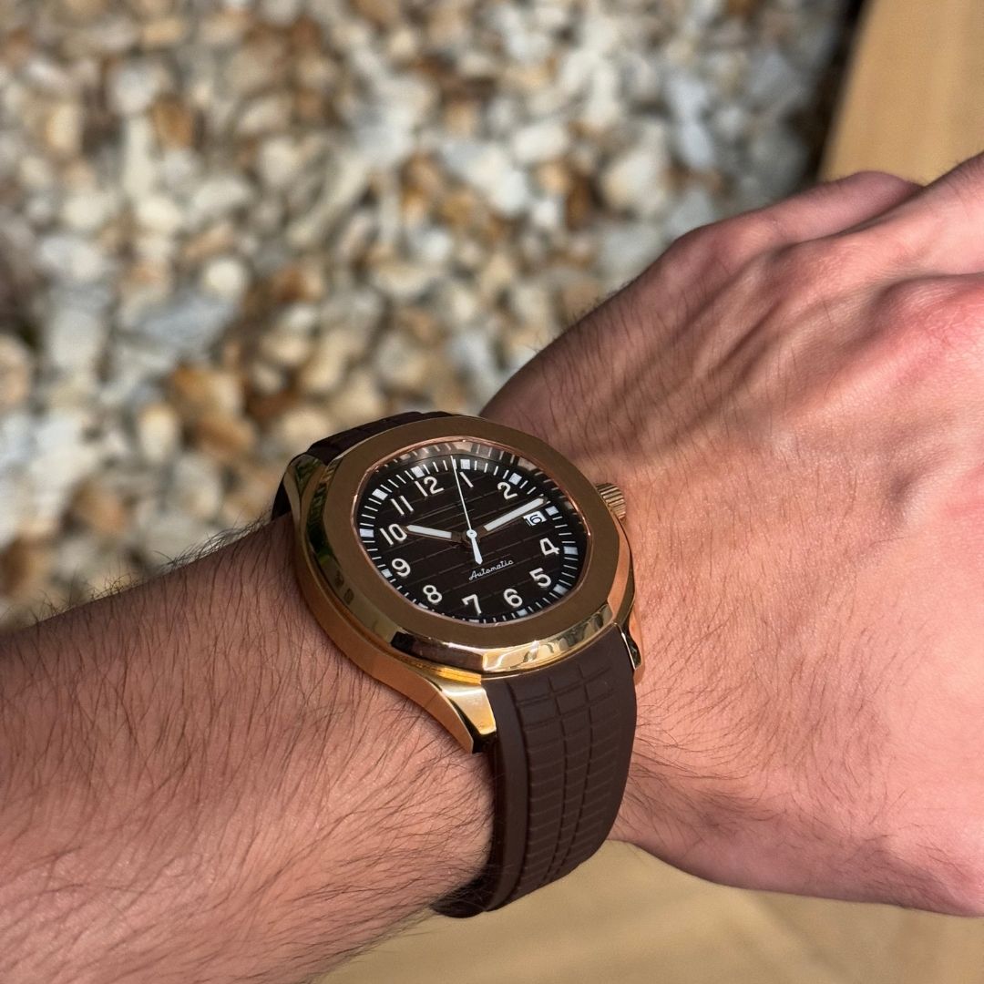 Seikonaut Chocolate Rose Gold de HW Design, reloj deportivo de 41 mm con esfera chocolate y detalles en oro rosa, caja de acero 316L