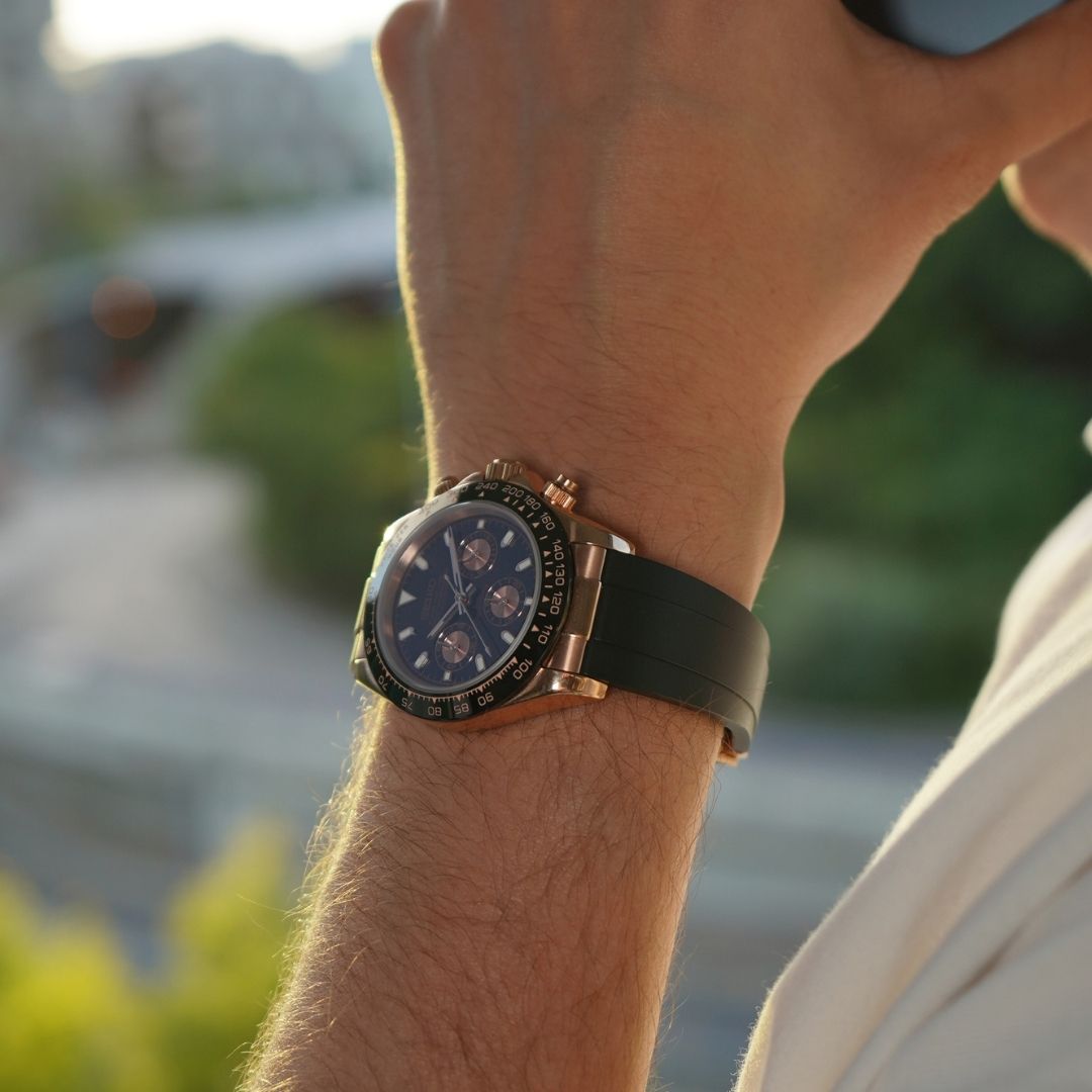 Seiktona Rose Gold de HW Design, cronógrafo de 40 mm con esfera de oro rosa, caja de acero 316L y cristal de zafiro
