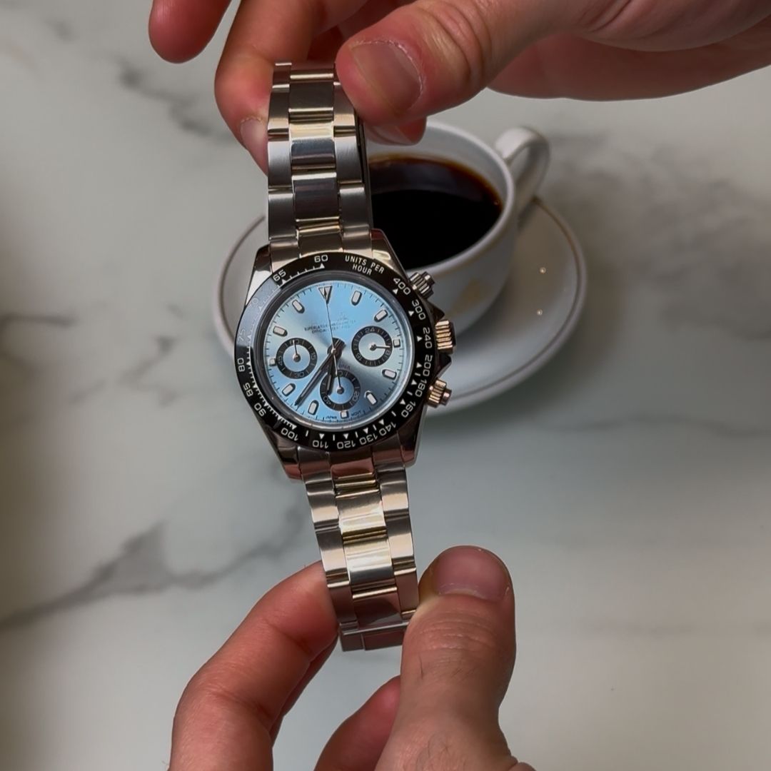 Seiktona Ice Blue de HW Design, cronógrafo de 40 mm con esfera azul, caja de acero 316L y cristal de zafiro