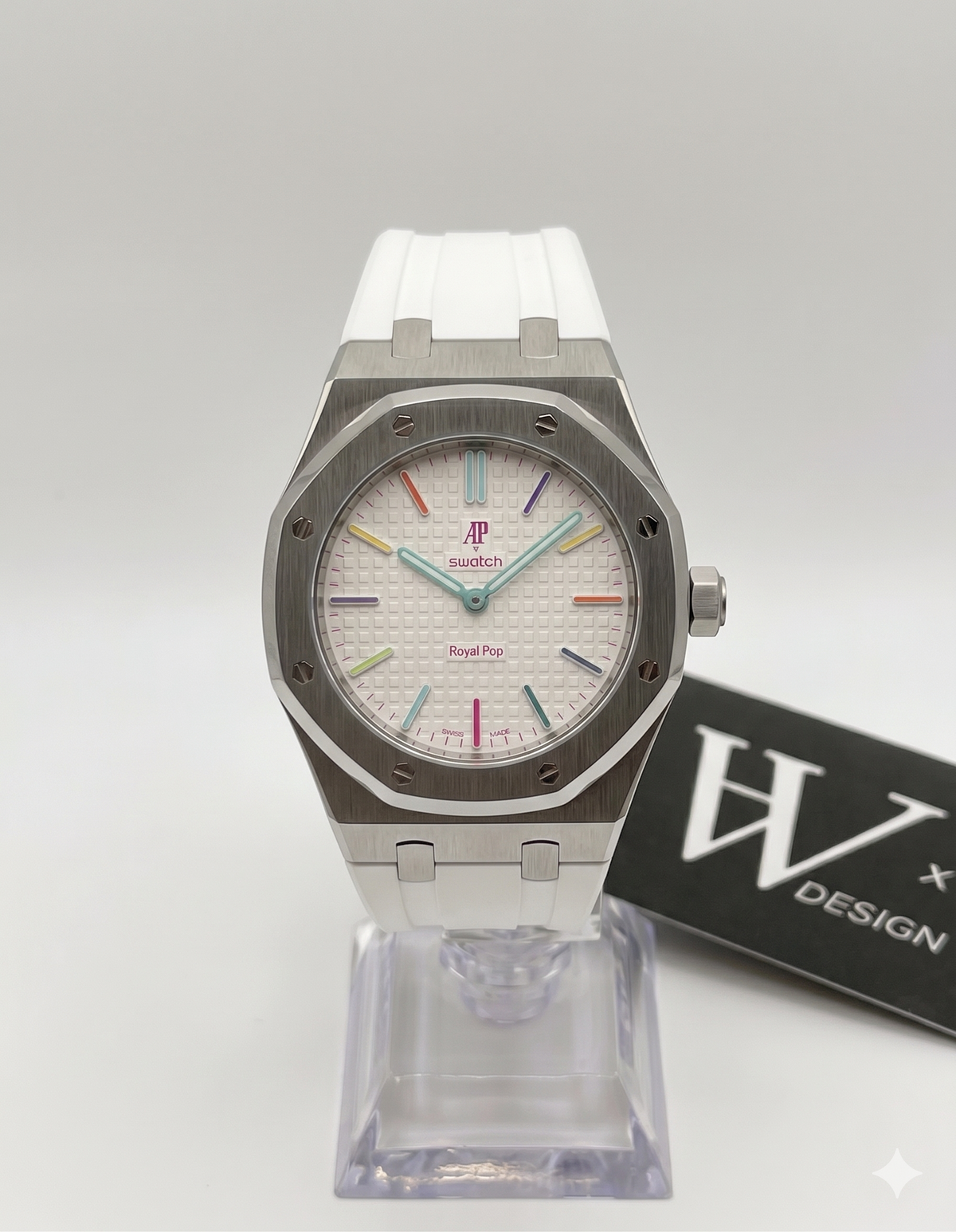 AP x Swatch Royal Pop Huit Blanc mod by HW Design