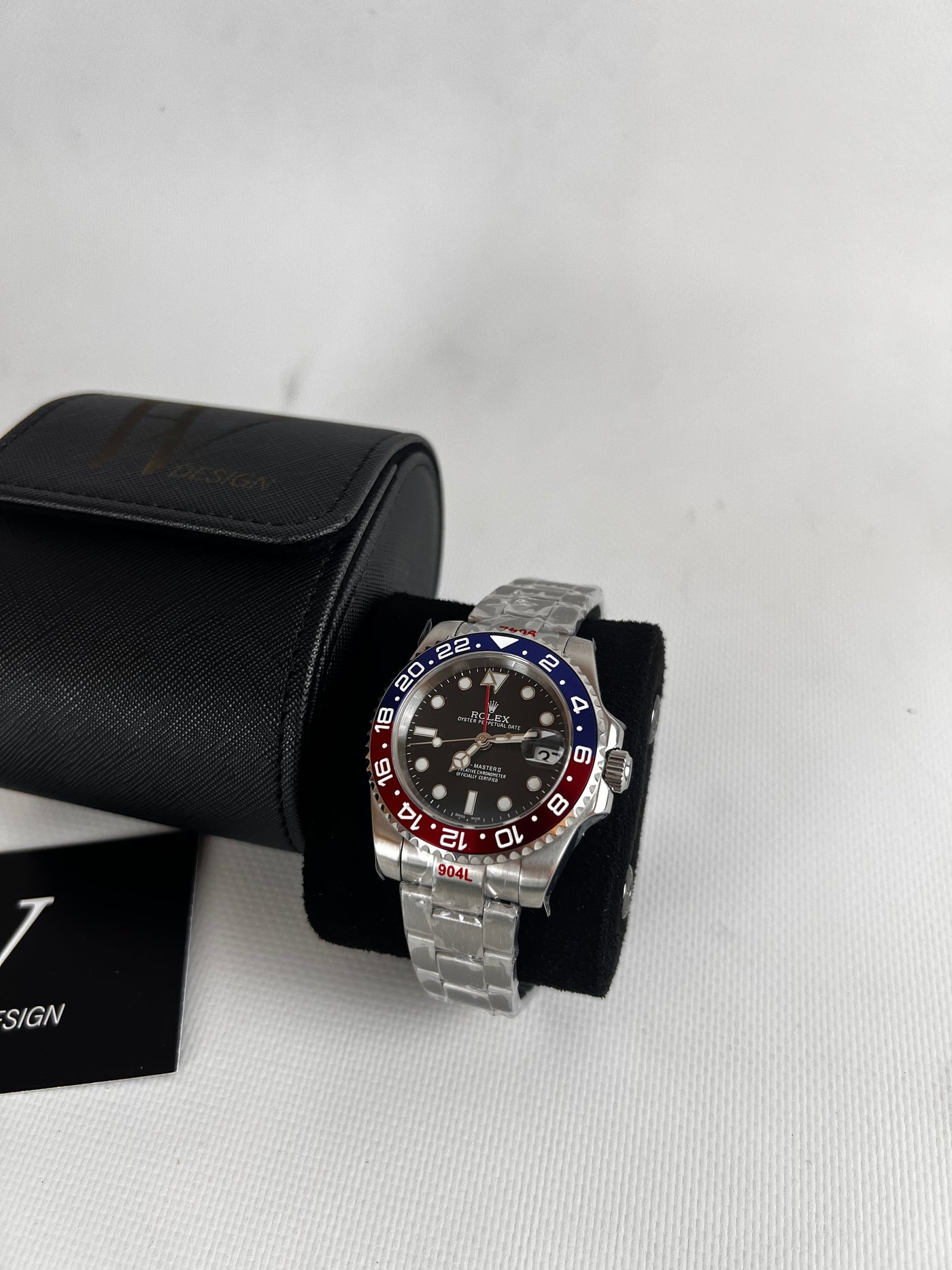 Seikmariner GMT Master Pepsi de HW Design, reloj diver GMT de 40 mm con esfera azul y detalles en rojo, caja de acero 904L y cristal de zafiro