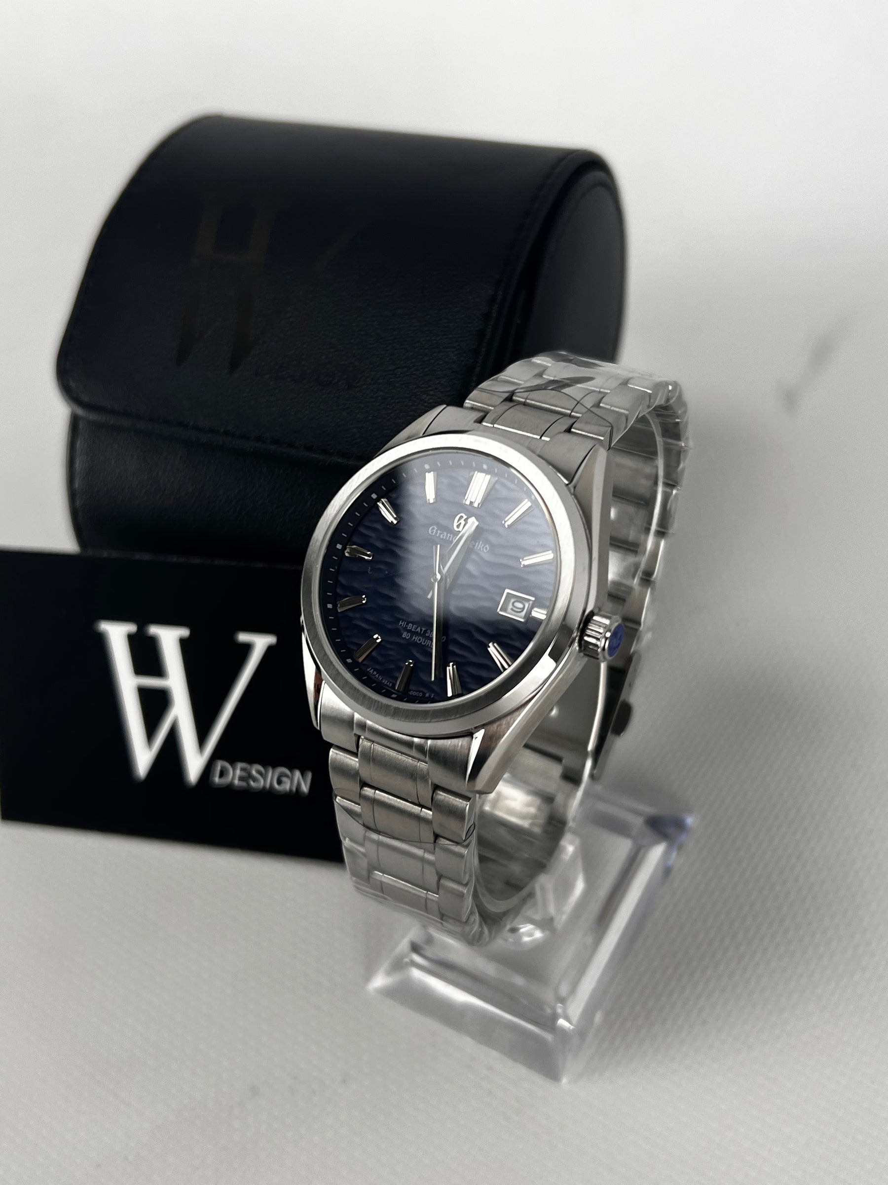 GS Spring Drive Blue de HW Design, reloj de vestir de 39,5 mm con esfera azul, caja de acero 904L y cristal de zafiro