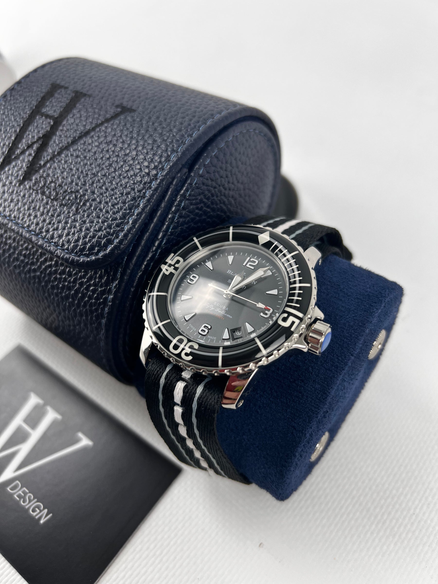Blancpain x Swatch Black Scuba Steel mod de HW Design, reloj diver de 45 mm con esfera negra, caja de acero 904L y cristal de zafiro