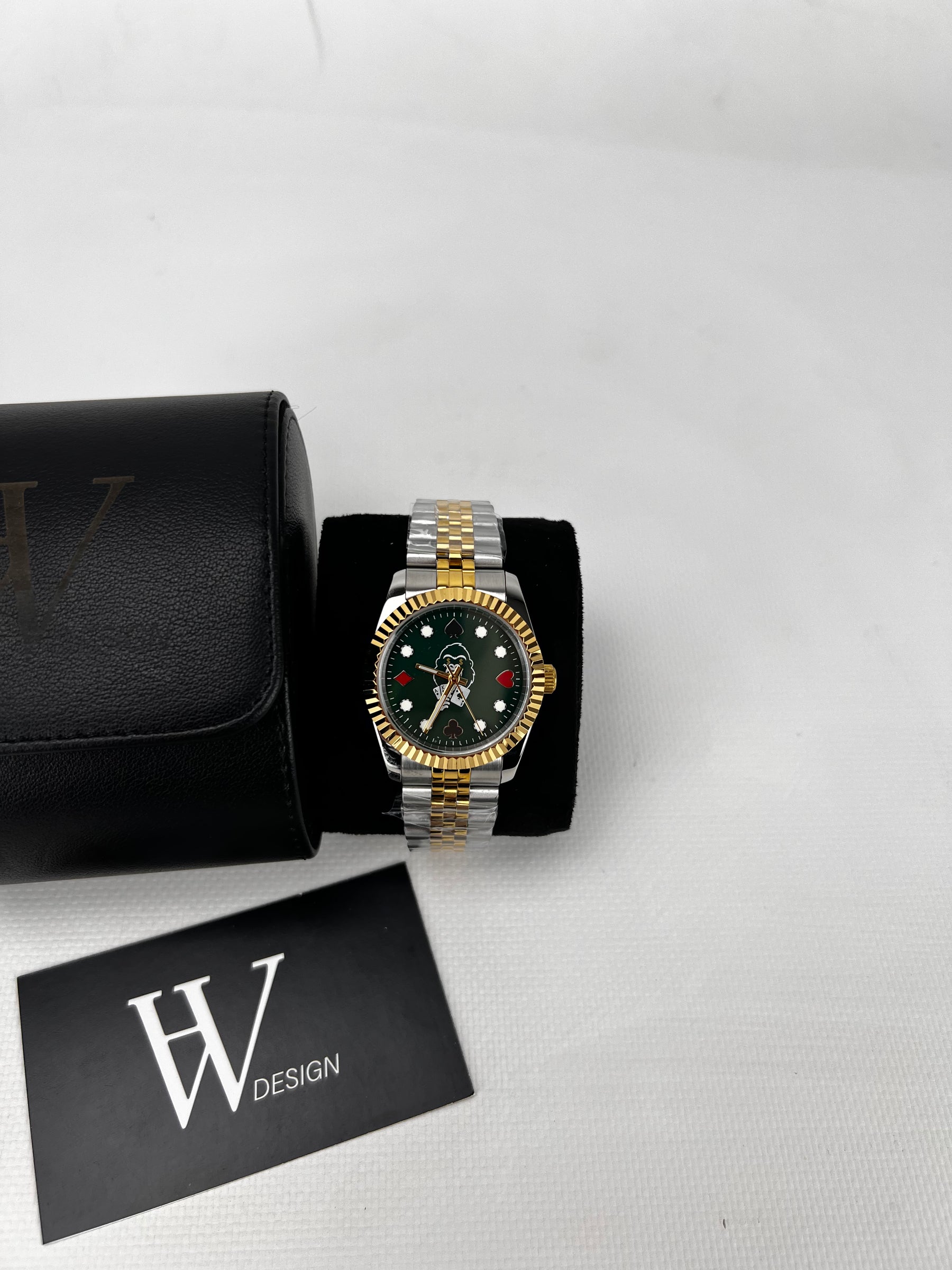 Dateko Monkey Gambling Special Edition de HW Design, reloj de vestir de 36 o 39 mm con caja de acero 316L y cristal de zafiro