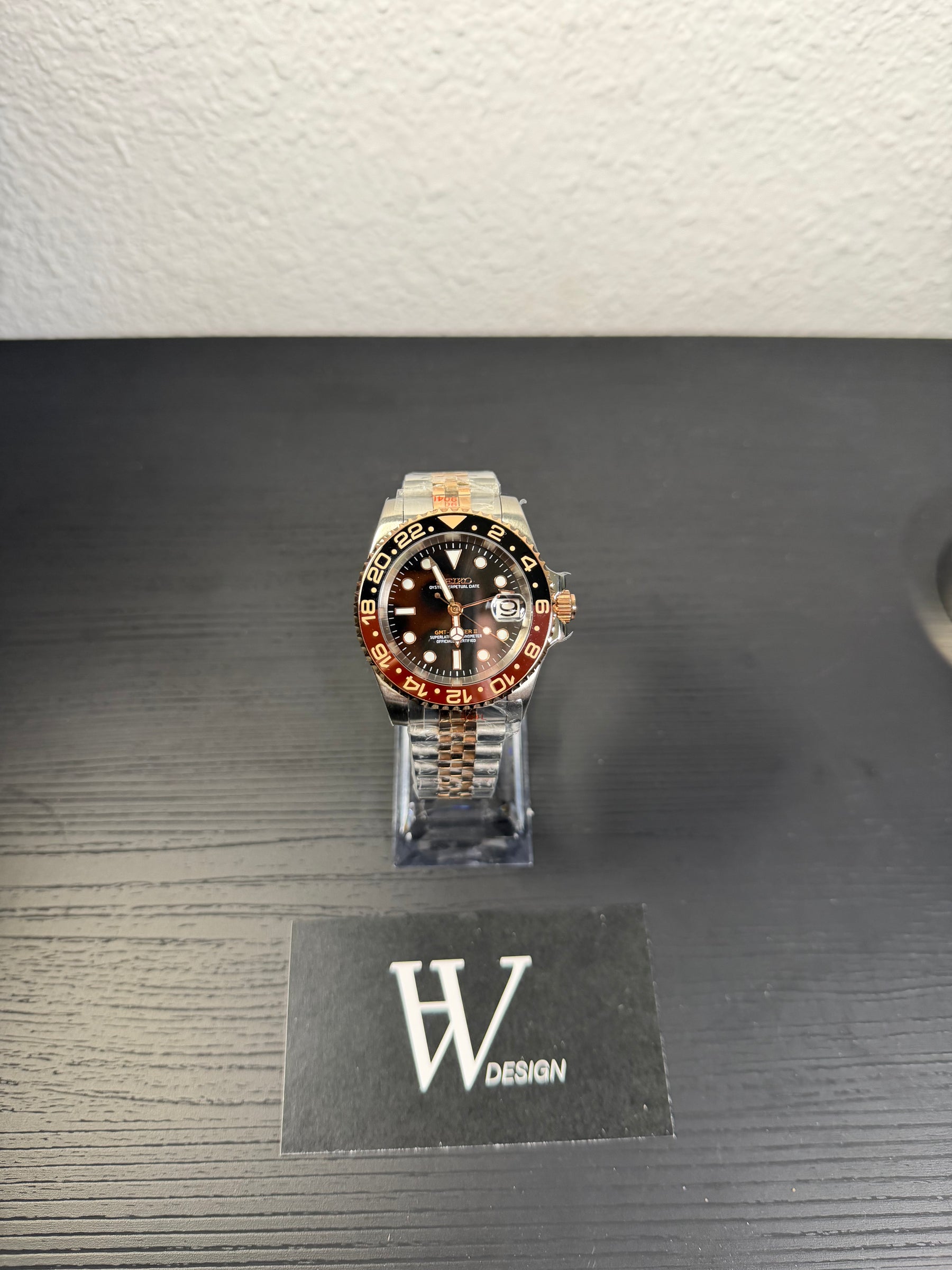 Seikmariner GMT Master Rootbeer de HW Design, reloj diver GMT de 40 mm con esfera marrón, caja de acero 904L y cristal de zafiro