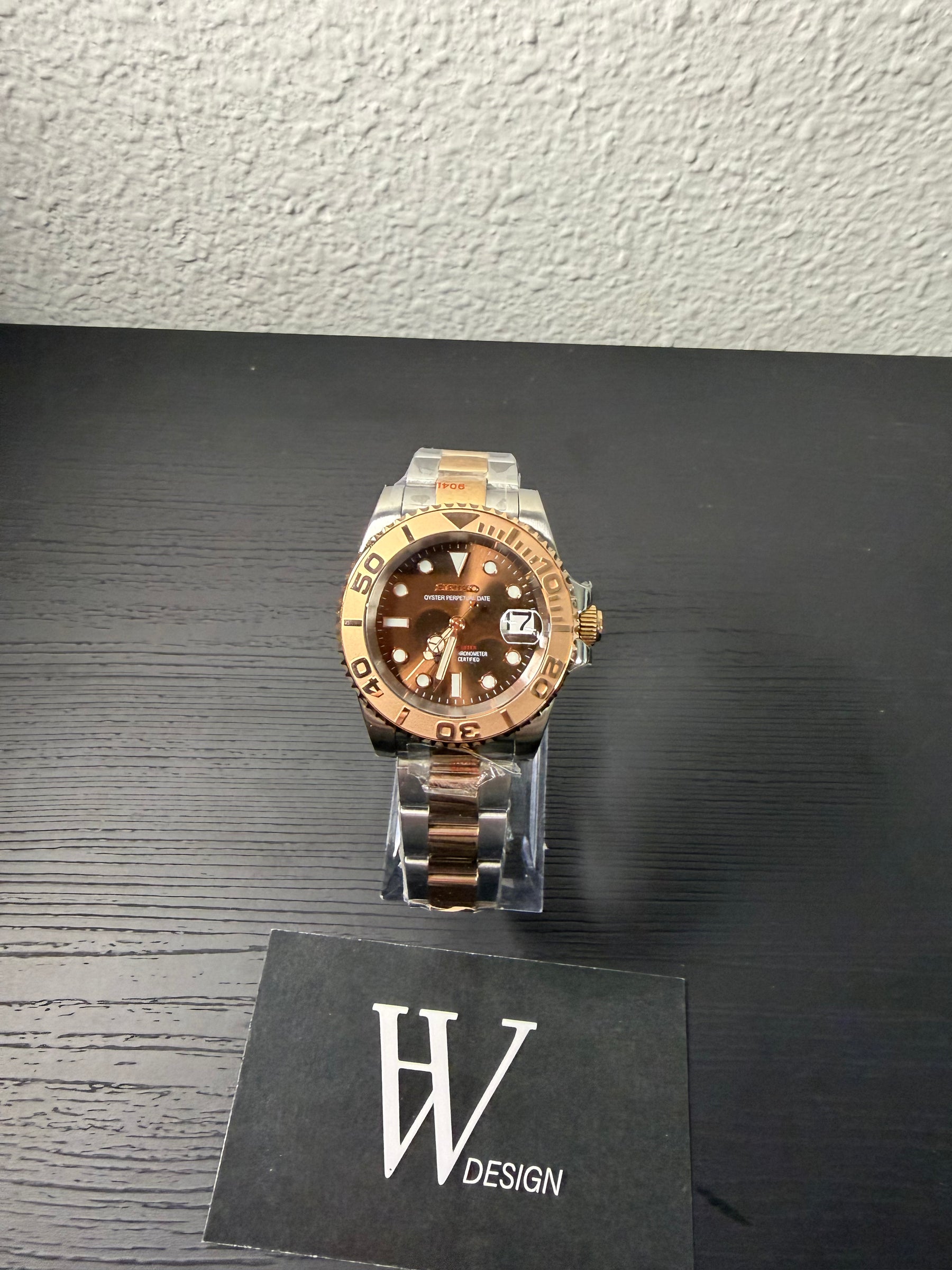 Seikmariner Yatch Master Rose Gold de HW Design, reloj diver de 40 mm con esfera de oro rosa, caja de acero 904L y cristal de zafiro