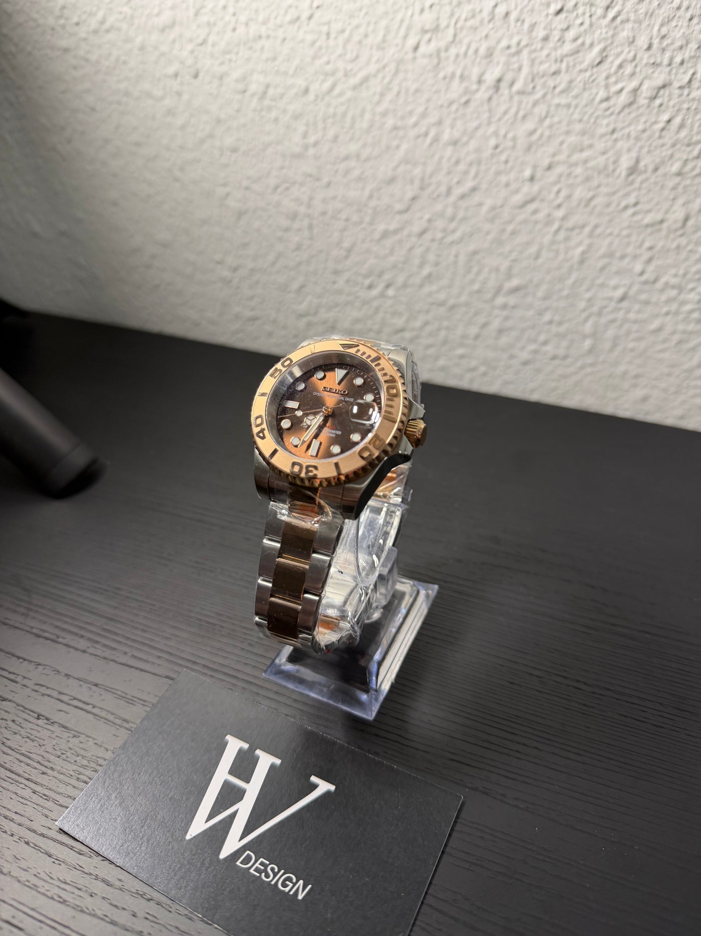Seikmariner Yatch Master Rose Gold de HW Design, reloj diver de 40 mm con esfera de oro rosa, caja de acero 904L y cristal de zafiro