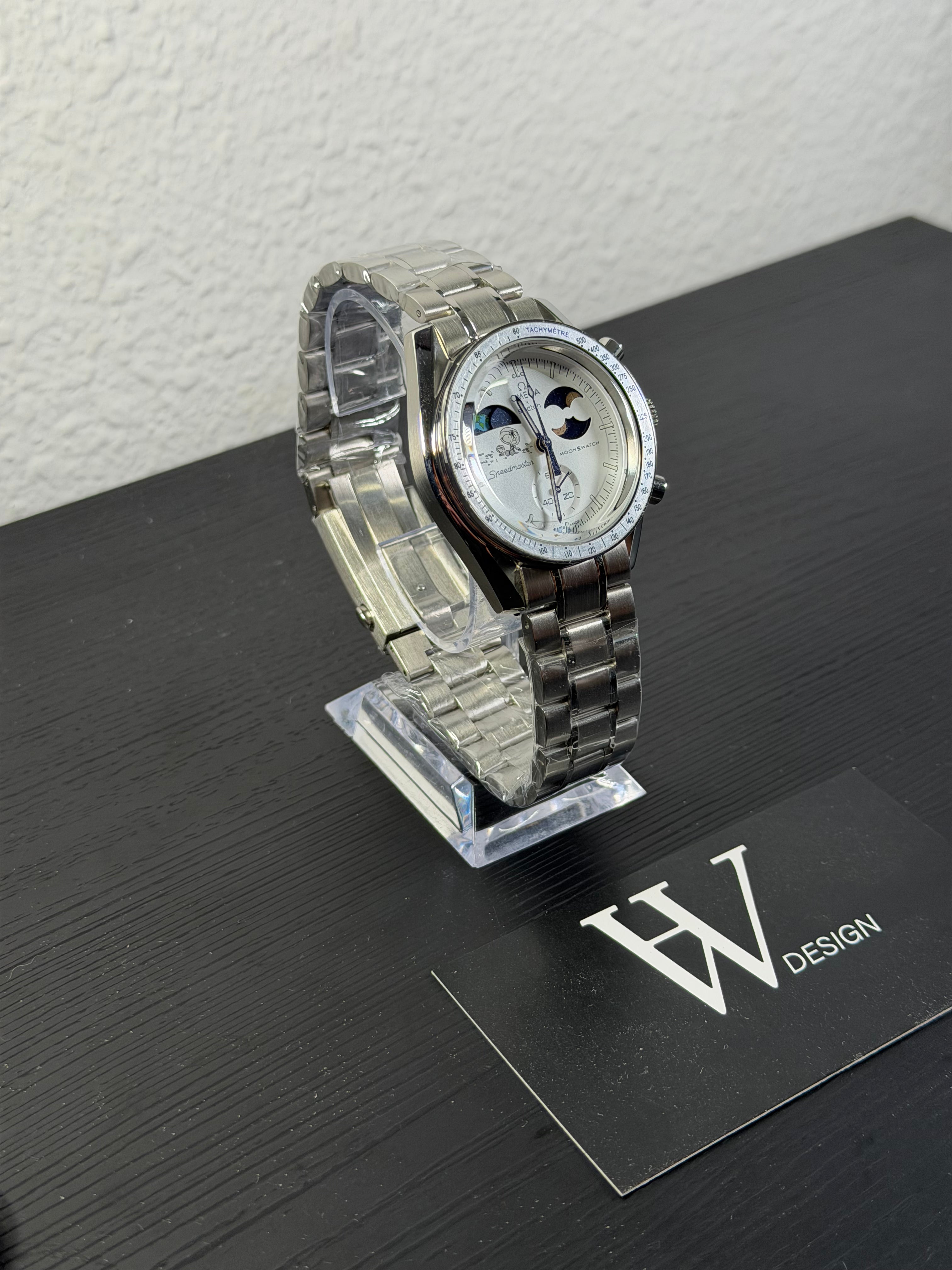 Omega x Swatch Mission to Snoopy Moonshine Gold White mod by HW Design