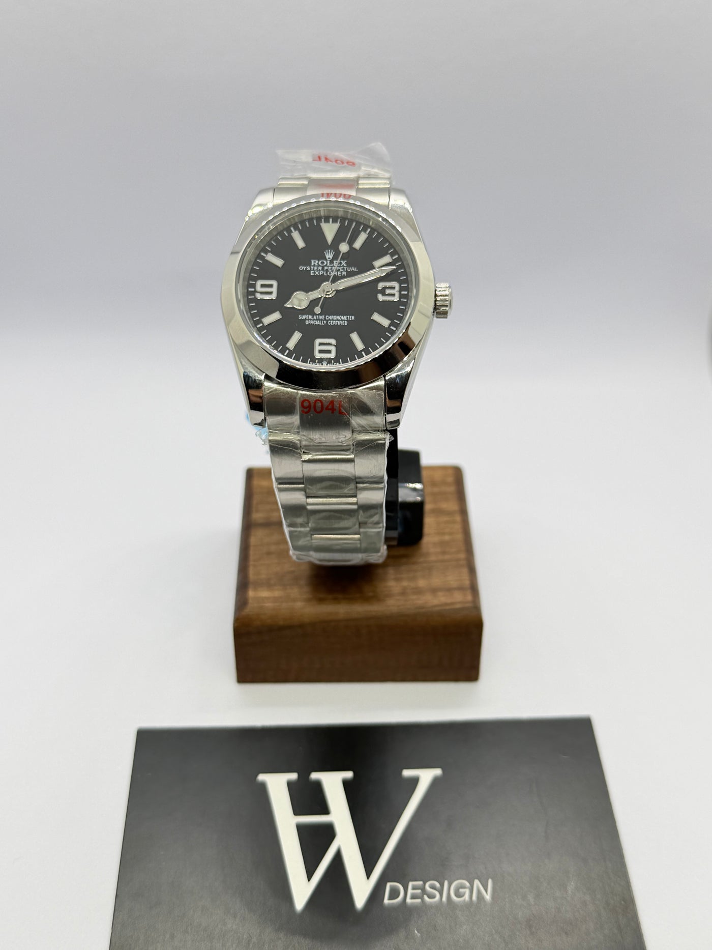 Oystko Explorer Black de HW Design, reloj de vestir de 36 o 39 mm con esfera negra, caja de acero 316L y cristal de zafiro