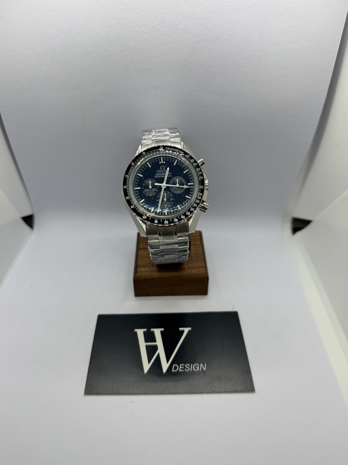 Speedko Professional Black de HW Design, cronógrafo de 41 mm con esfera negra, caja de acero 316L y cristal de zafiro