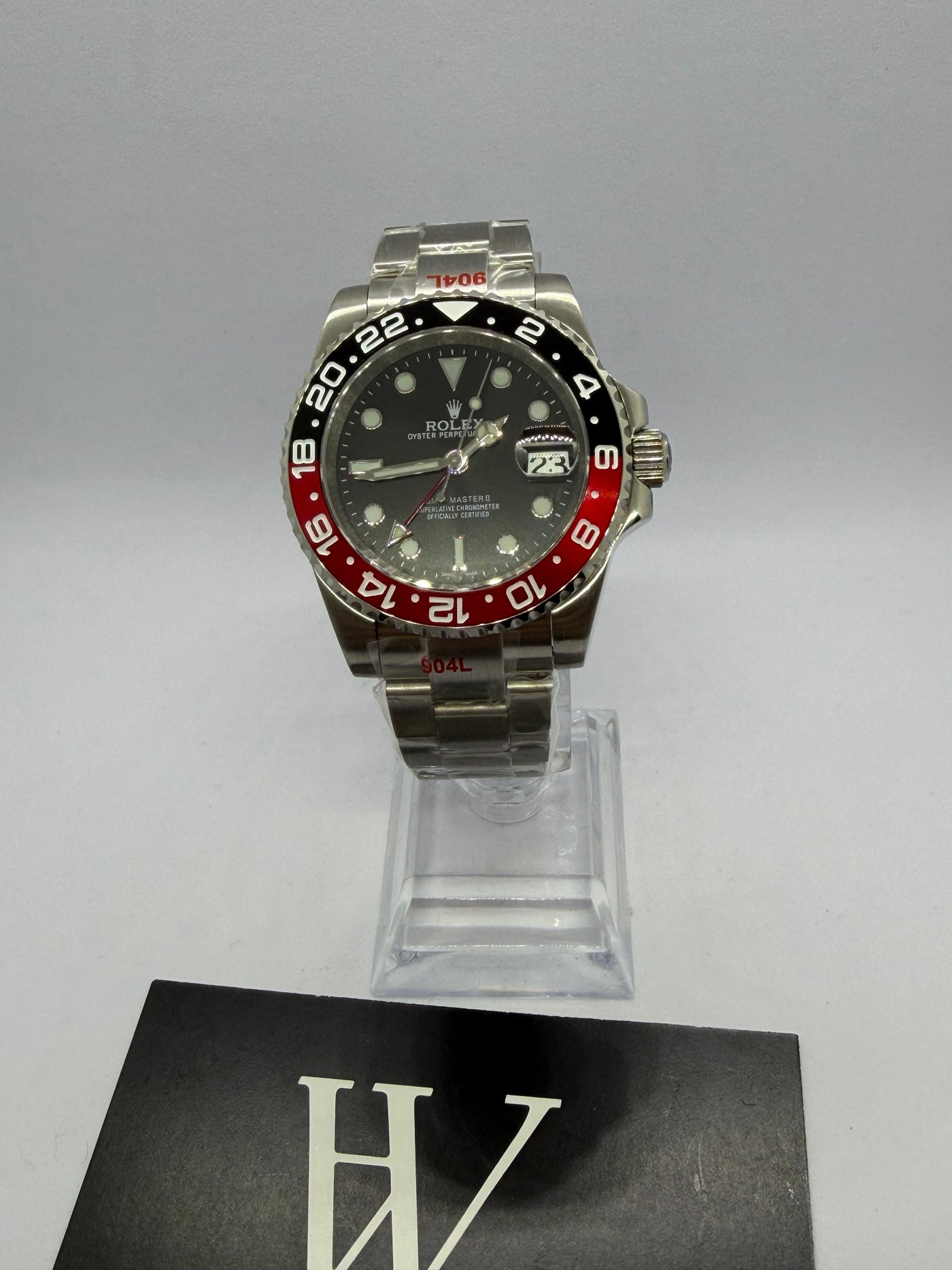 Seikmariner GMT Master Coke de HW Design, reloj diver GMT de 40 mm con esfera negra y detalles en rojo, caja de acero 904L y cristal de zafiro