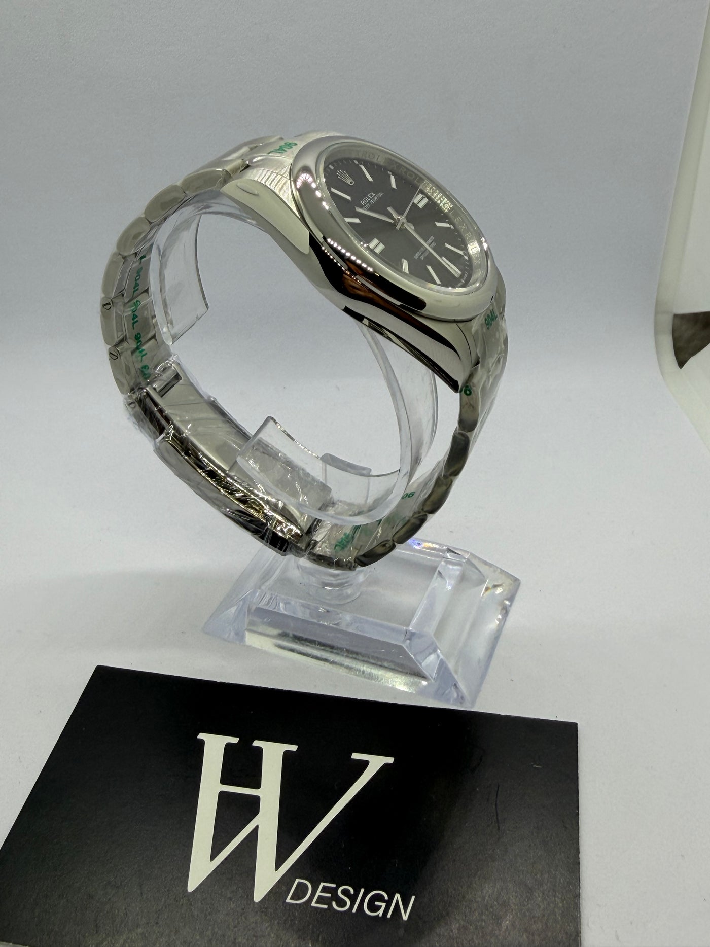 Oystko Black de HW Design, reloj de vestir de 36 o 39 mm con esfera negra, caja de acero 316L y cristal de zafiro