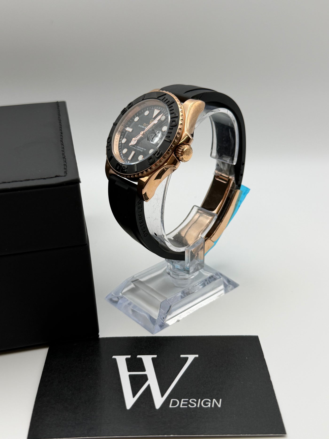 Seikmariner Yatch Master Black - Rose Gold de HW Design, reloj diver de 40 mm con esfera negra y detalles en oro rosa, caja de acero 904L