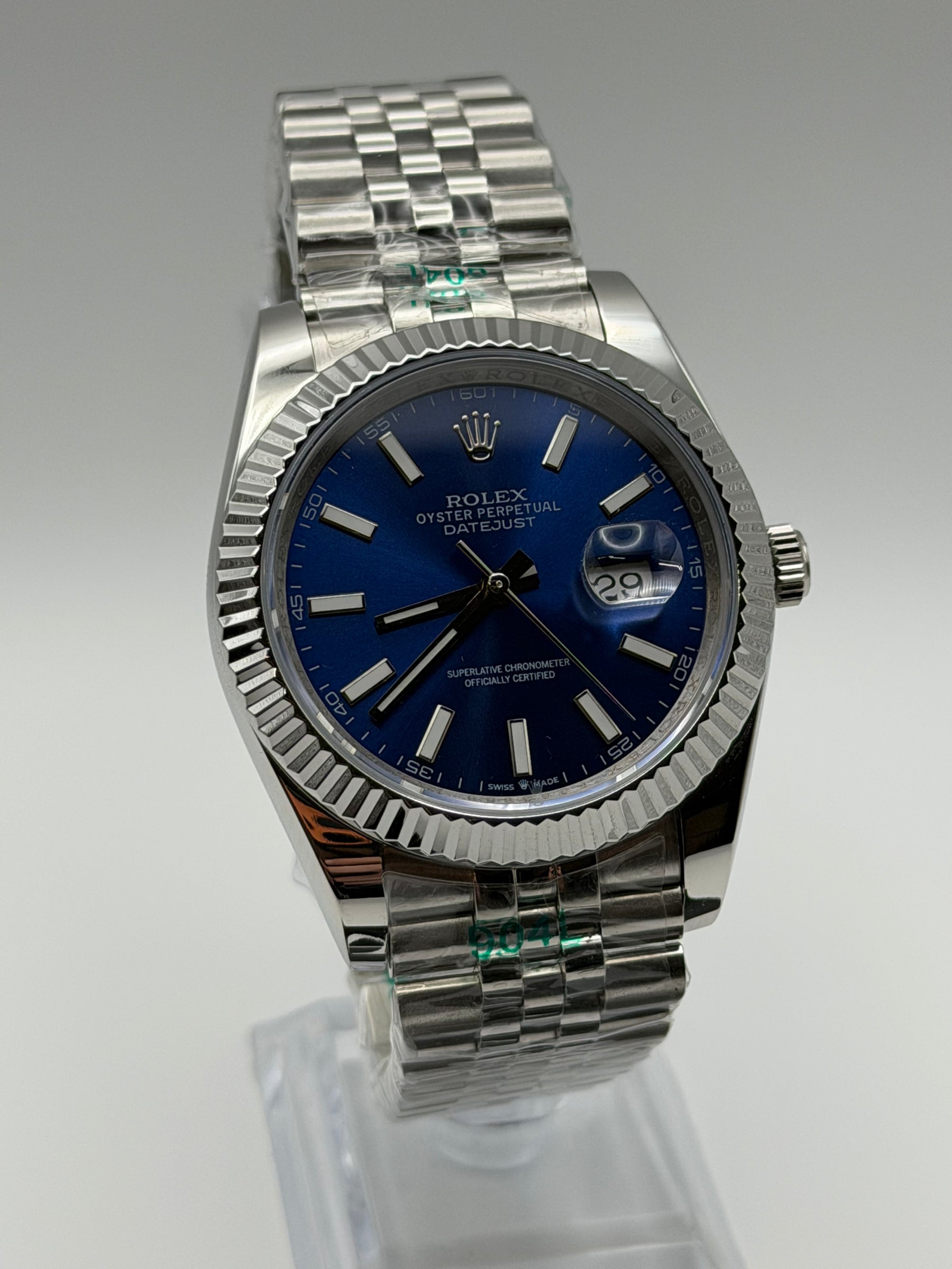 Dateko Royal Blue de HW Design, reloj de vestir de 36 o 39 mm con esfera azul, caja de acero 316L y cristal de zafiro