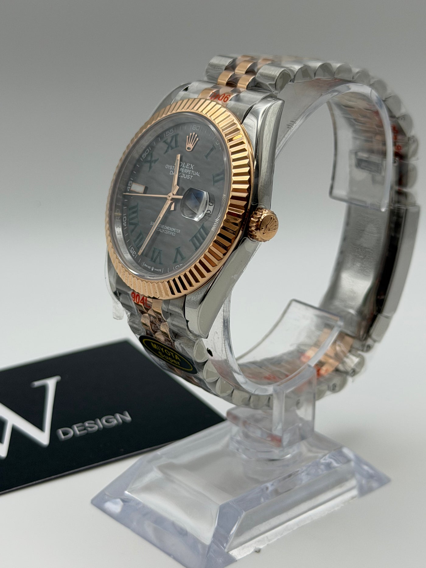 Dateko Wimbledon Two tones de HW Design, reloj de vestir de 36 o 39 mm bicolor en acero y oro, con cristal de zafiro