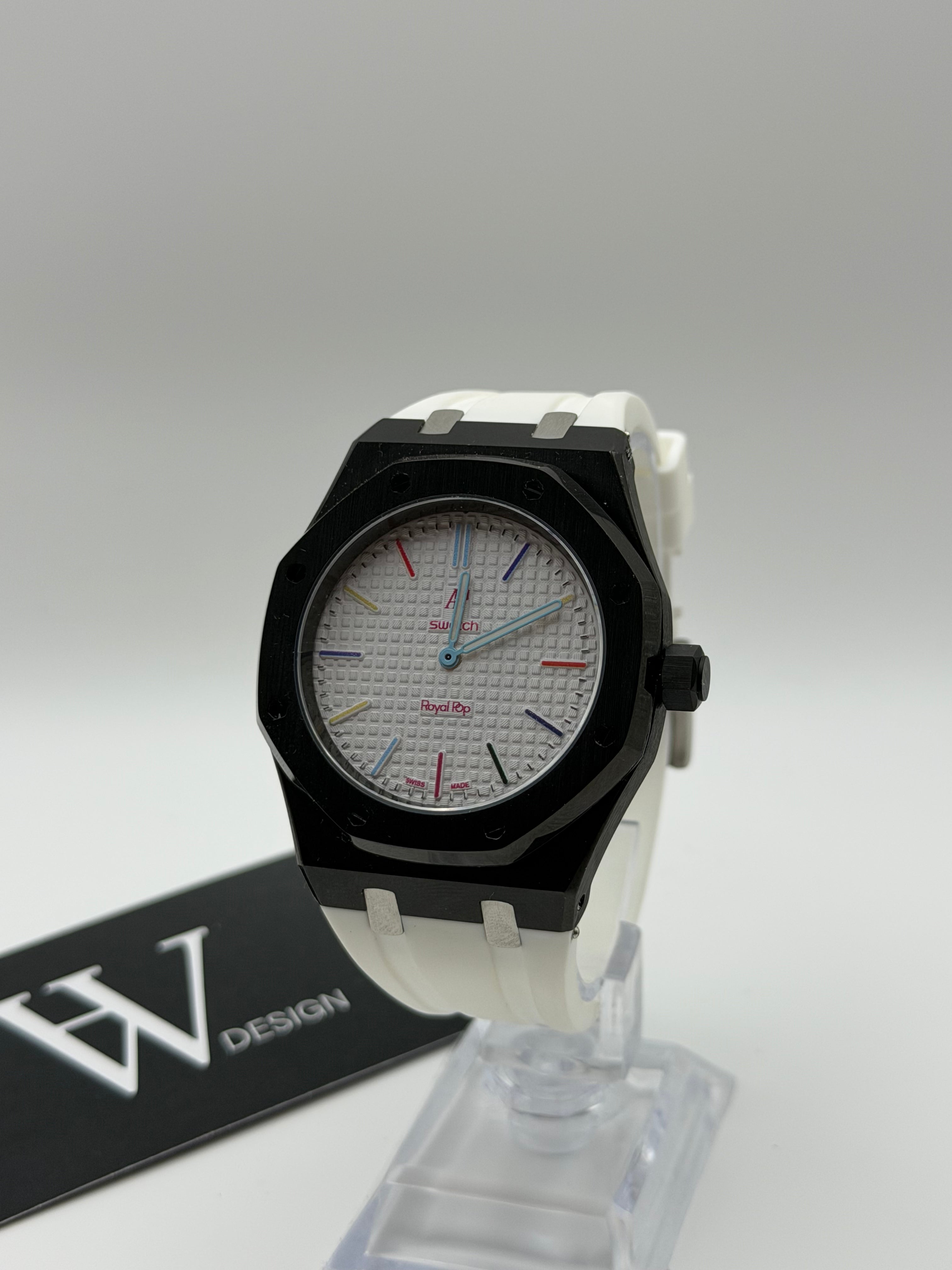 AP x Swatch Royal Pop Huit Blanc mod by HW Design