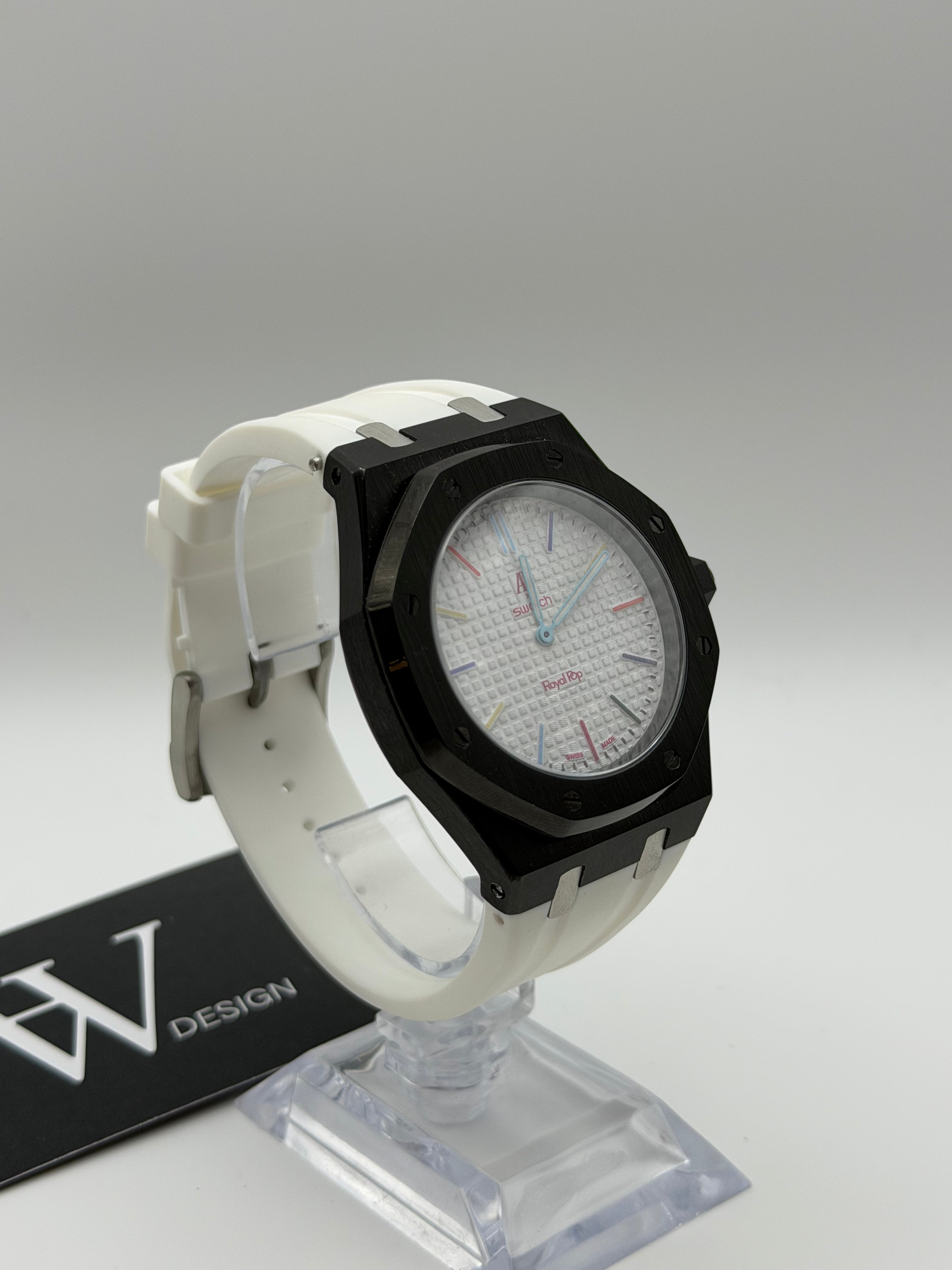 AP x Swatch Royal Pop Huit Blanc mod by HW Design