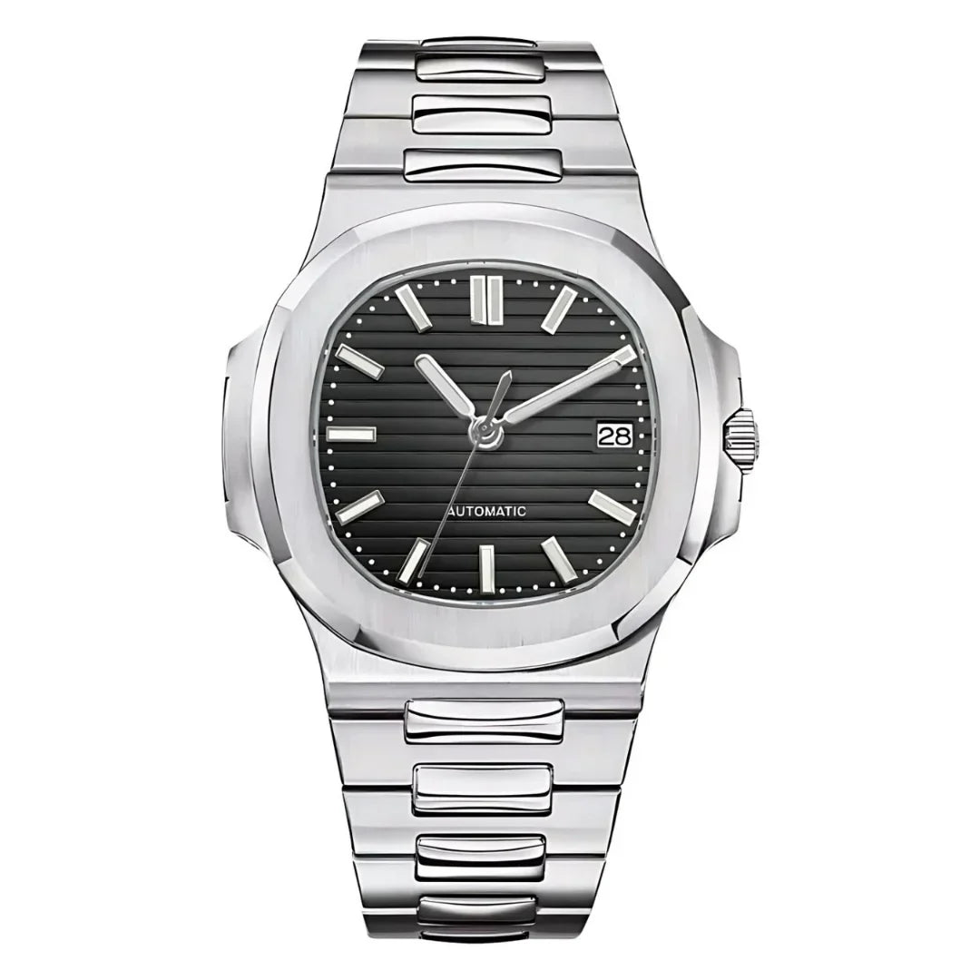 Nautiko Black de HW Design, reloj de 42 mm con esfera negra, caja de acero 316L y cristal de zafiro