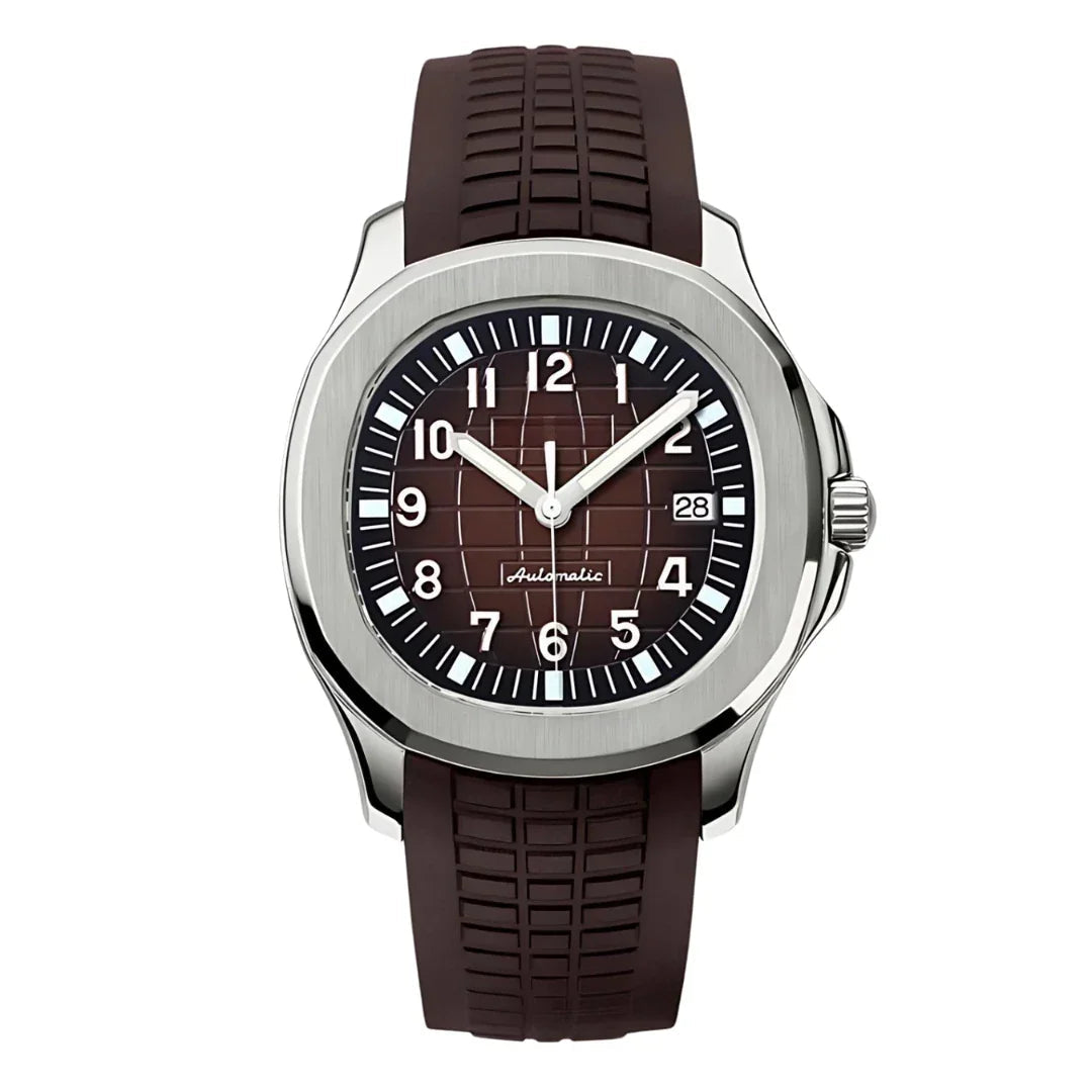 Seikonaut Brown de HW Design, reloj deportivo de 41 mm con esfera marrón, caja de acero 316L y cristal de zafiro